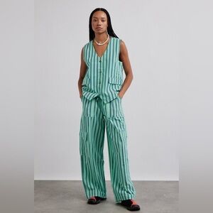 Damson Madder Sydney coastal cargo pants - mint stripe